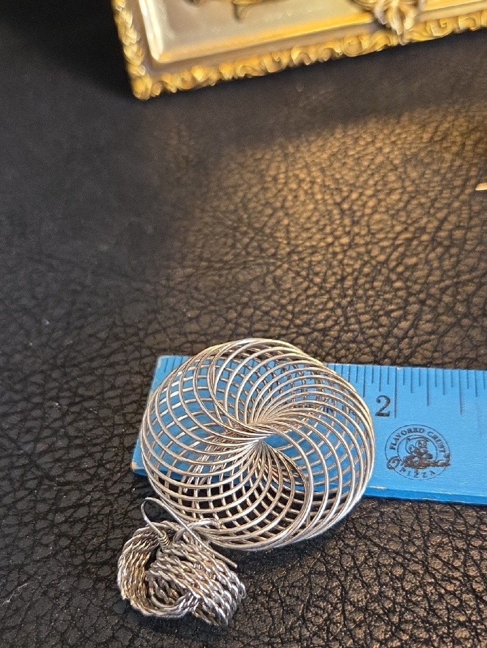 Silvertone " Slinkey" Spiral Drop Earrings - Picture 5 of 5
